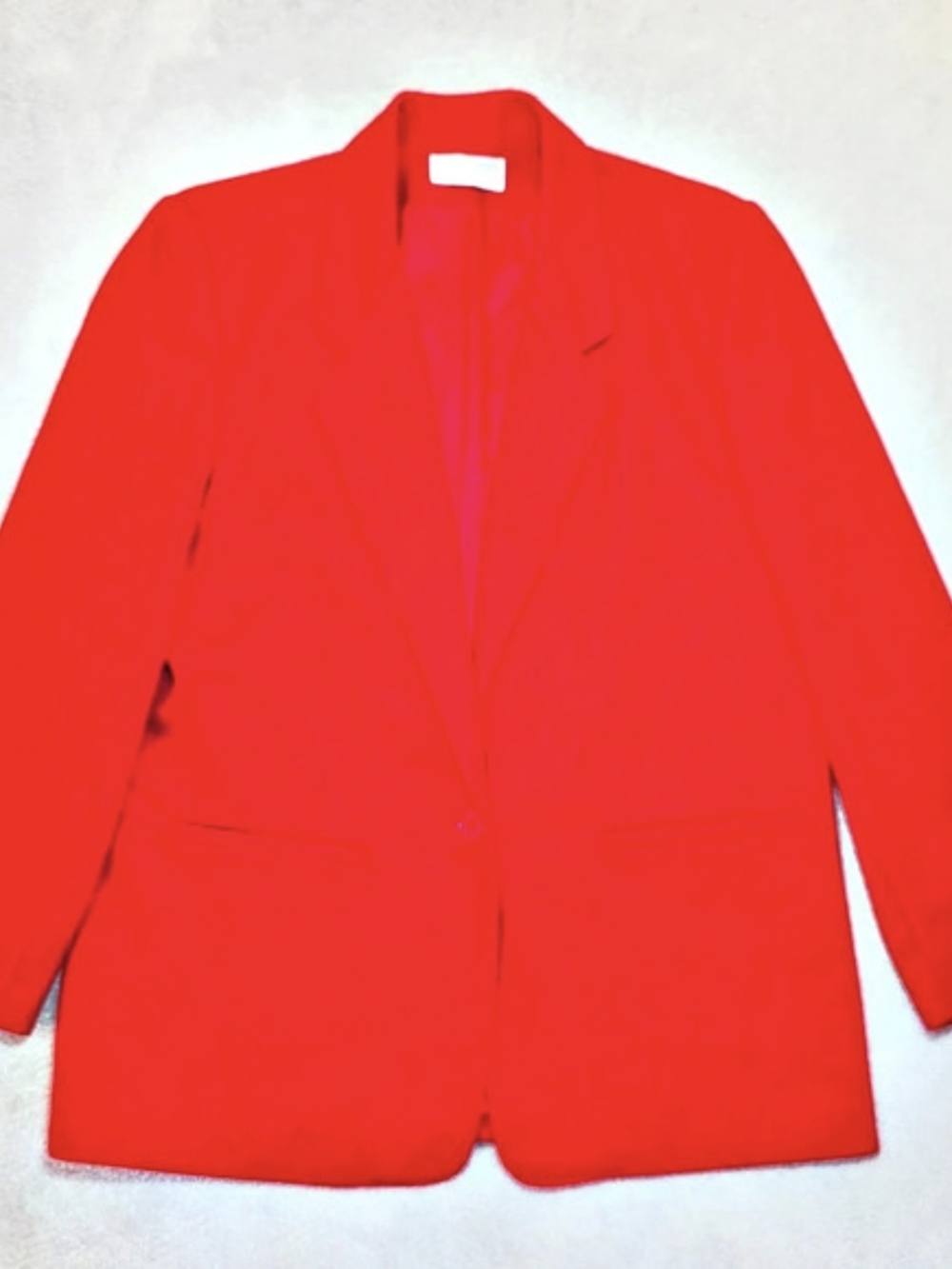 Vintage Red Wool Blazer Old Money Oversized Boyfriend Jacket Size 10 Made in USA